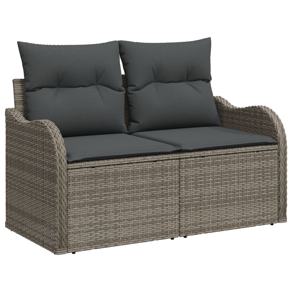 vidaXL 5 Stykke Have Sofa Sæt med Puder Grå Poly Rattan